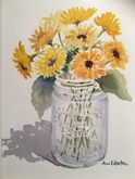 Mason Jar Yellow Coreopsis