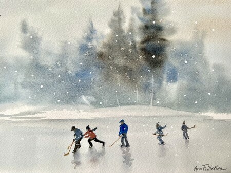 Skating on the Old Ausable - SOLD