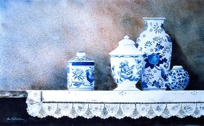 Blue & White Shelf