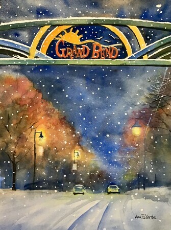 Winter Night in Grand Bend -SOLD