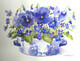 Pansies and Violets in Blue and White pot - SOLD