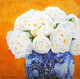 Tuscany - White Roses in Blue and White vase